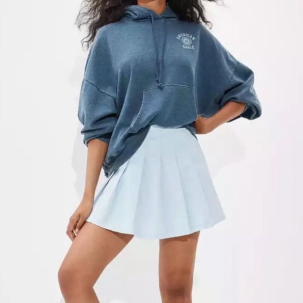 American Eagle Outfitters Blue Pleated Skirt‎ Pockets Size 4